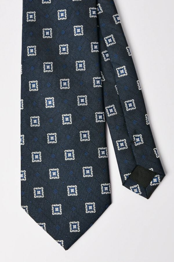 JVZ Gravata estampada azul