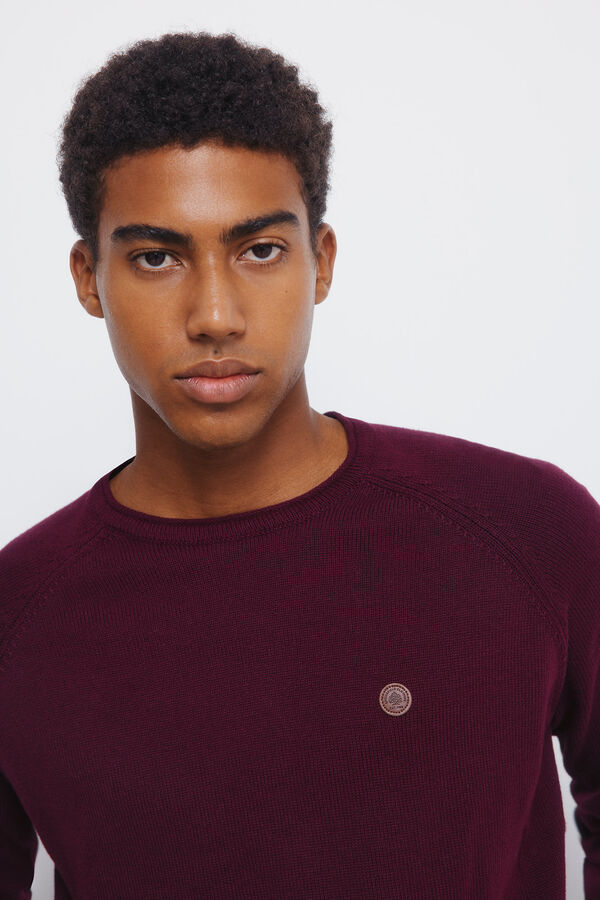 Springfield Camisola liso de gola alta estampado