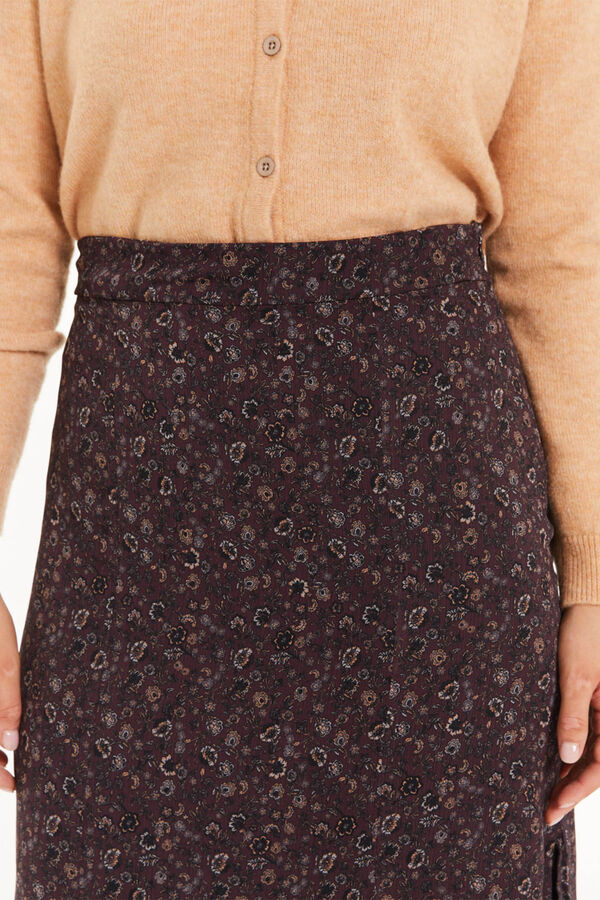 System Action Saia midi pequena com estampado floral estampado