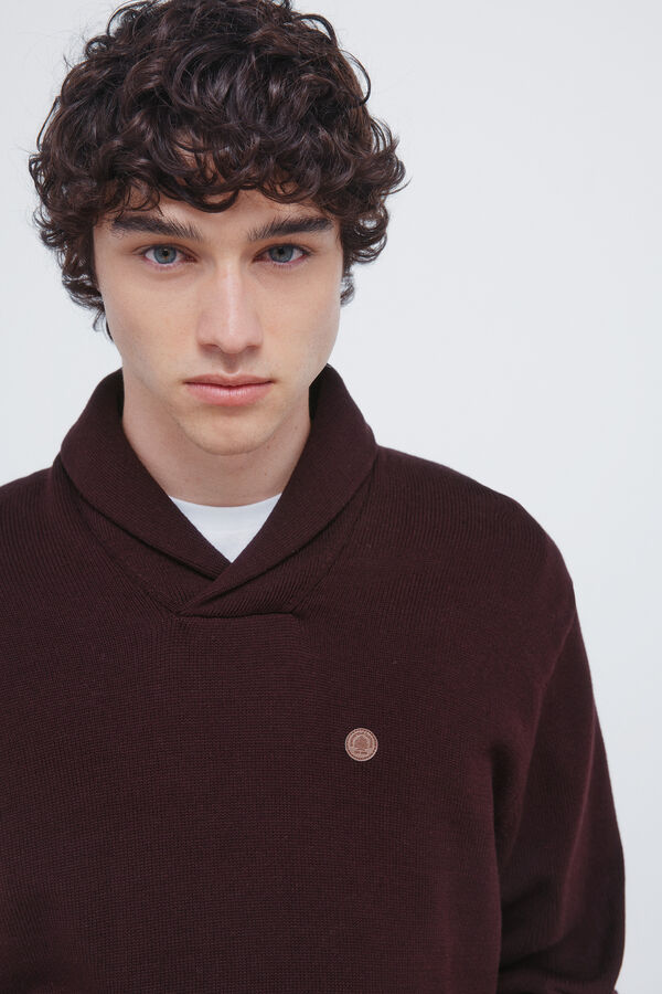 Springfield Camisola de gola estilo smoking vermelho