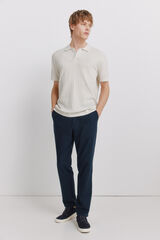 Springfield Cal&ccedil;as chino em linho comfort fit azul