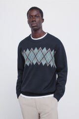 Springfield Camisola de Natal Jacquard azul