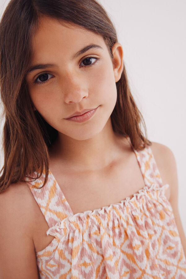 Springfield Kids Top estampado mangas para menina rosa
