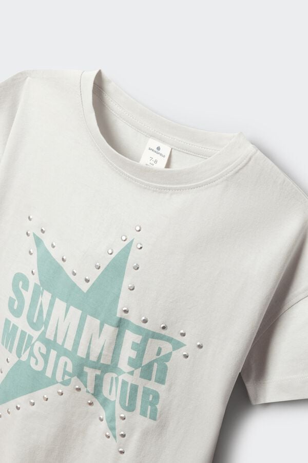 Springfield Kids T-shirt de manga curta summer tour menina cinzento