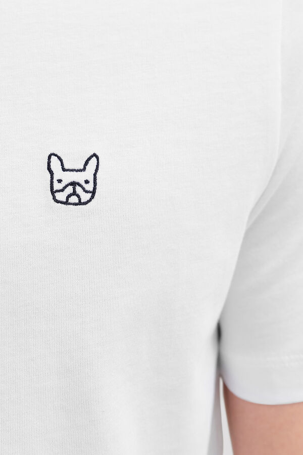 Jack & Jones T-shirt slim bordada branco