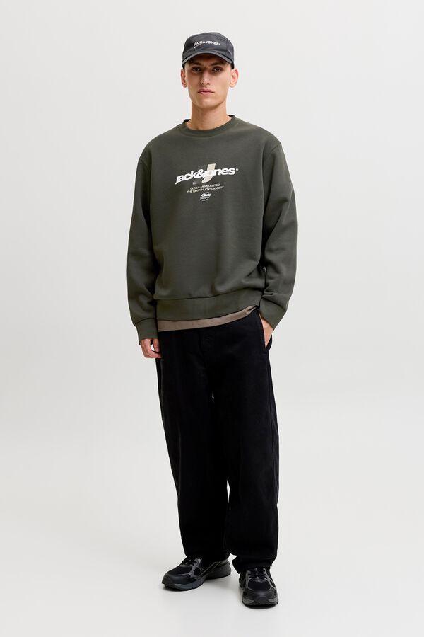 Jack & Jones Sweatshirt relaxed estampada cinzento