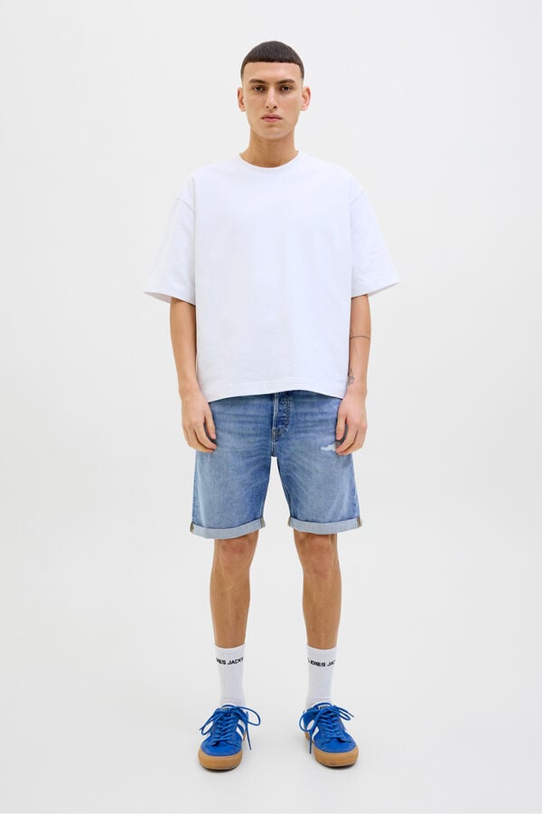 Jack & Jones regular fit denim Bermuda shorts blue