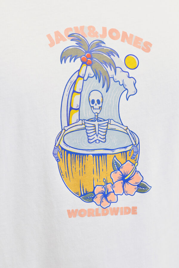 Jack & Jones PLUS T-shirt de manga curta estampada branco