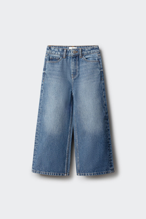 Springfield Kids Jeans culotte para menina azul