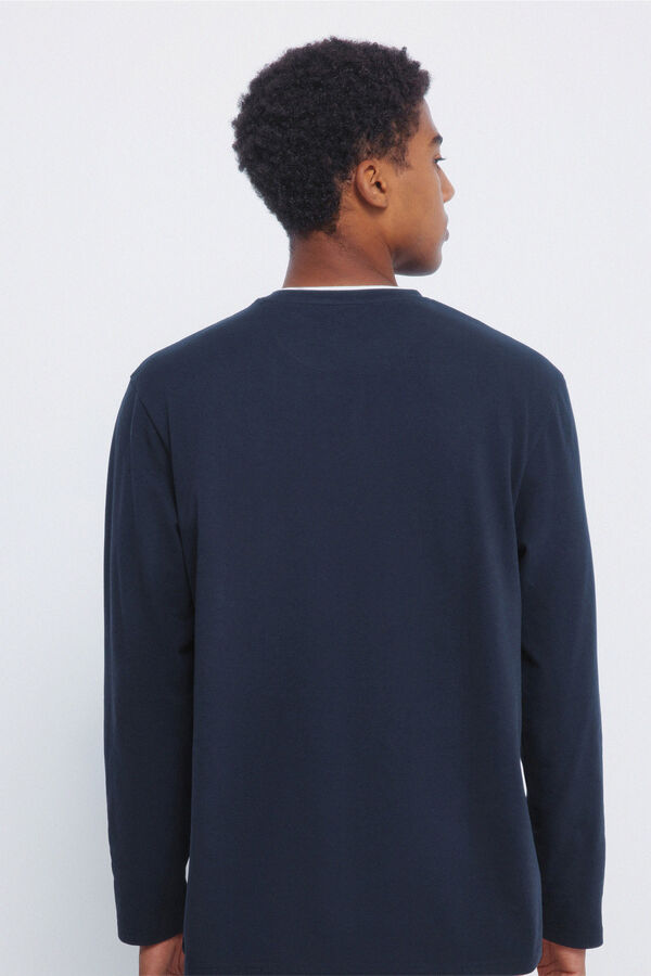 Springfield Double melange long sleeve T-shirt blue