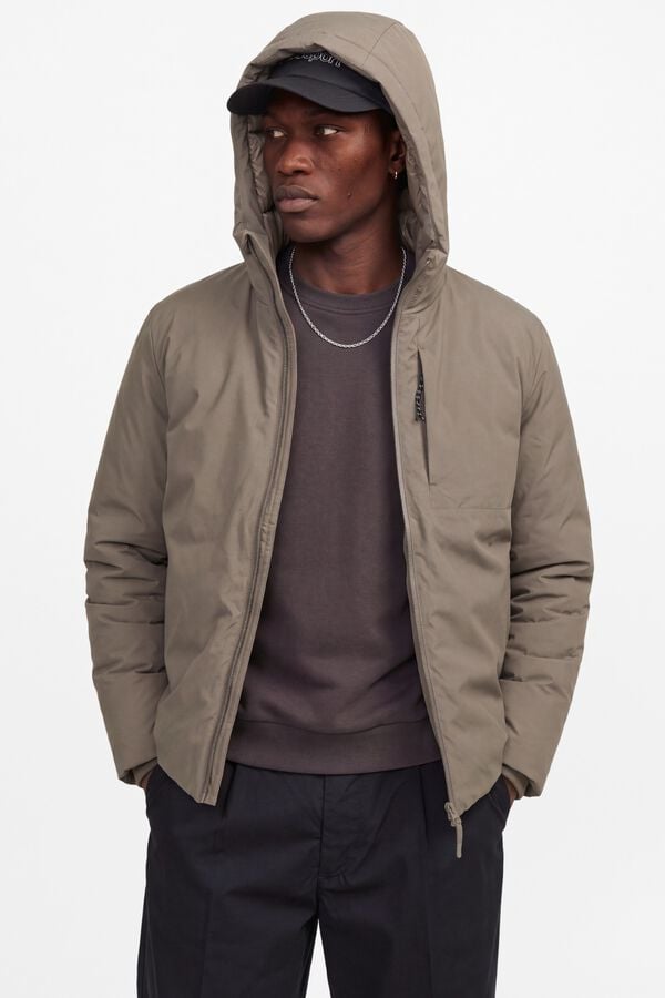 Jack & Jones Blus&atilde;o curto com capuz ajust&aacute;vel cru