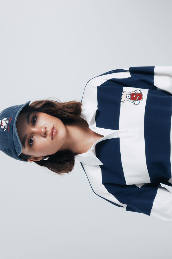 Springfield Polo riscas com bordado azul