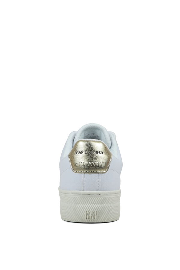 GAP Sapatilhas efeito pele logo branco