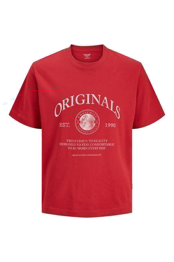 Jack & Jones T-shirt manga curta em algod&atilde;o vermelho