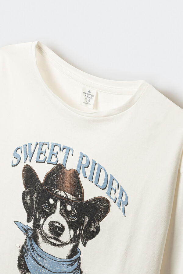 Springfield Kids Camiseta manga comprida para cachorro bege