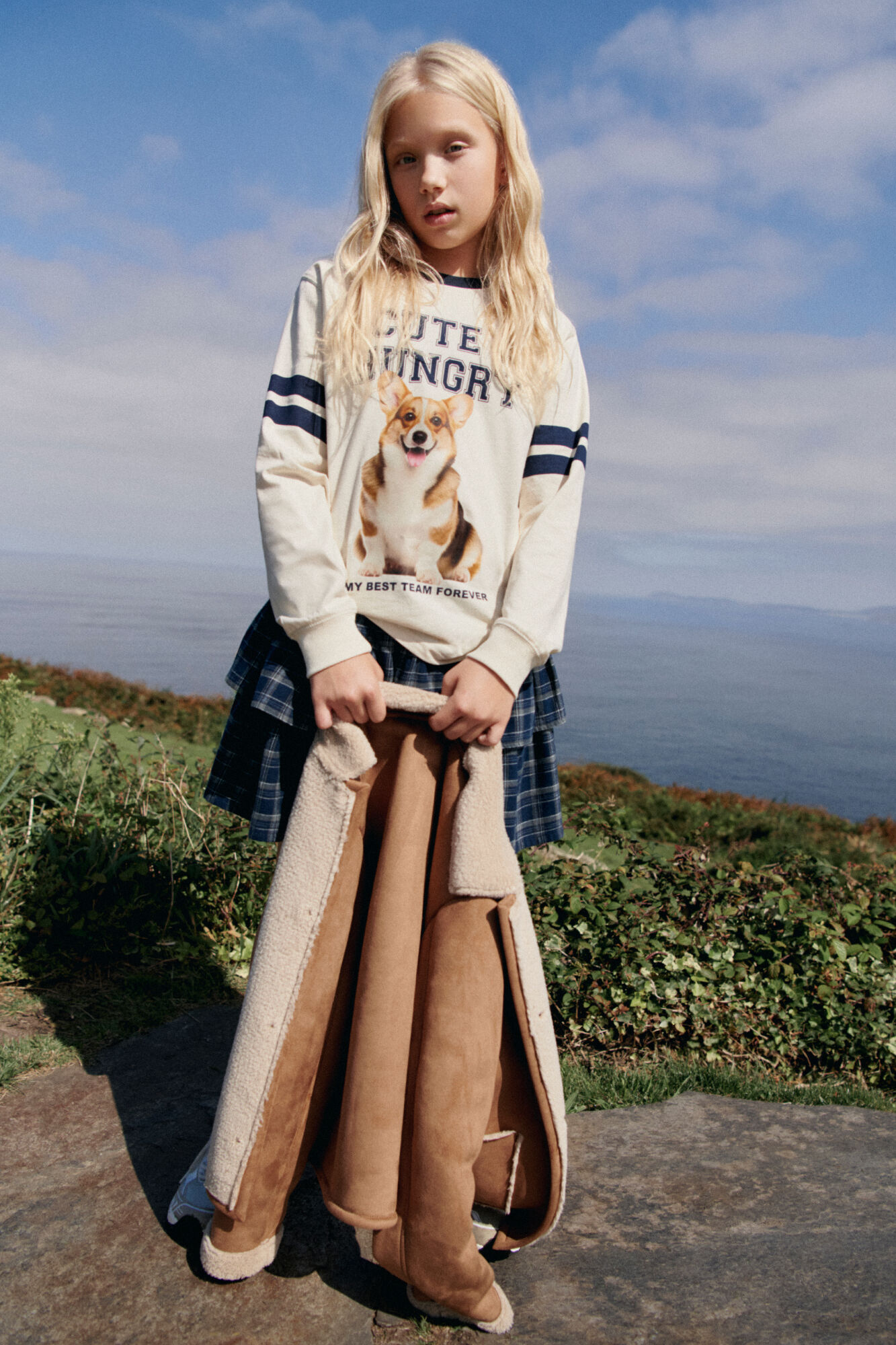 Springfield Kids T-shirt feminina de manga comprida Varsity Dog