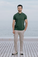 Celopman Polo Línea Contraste Verde verde