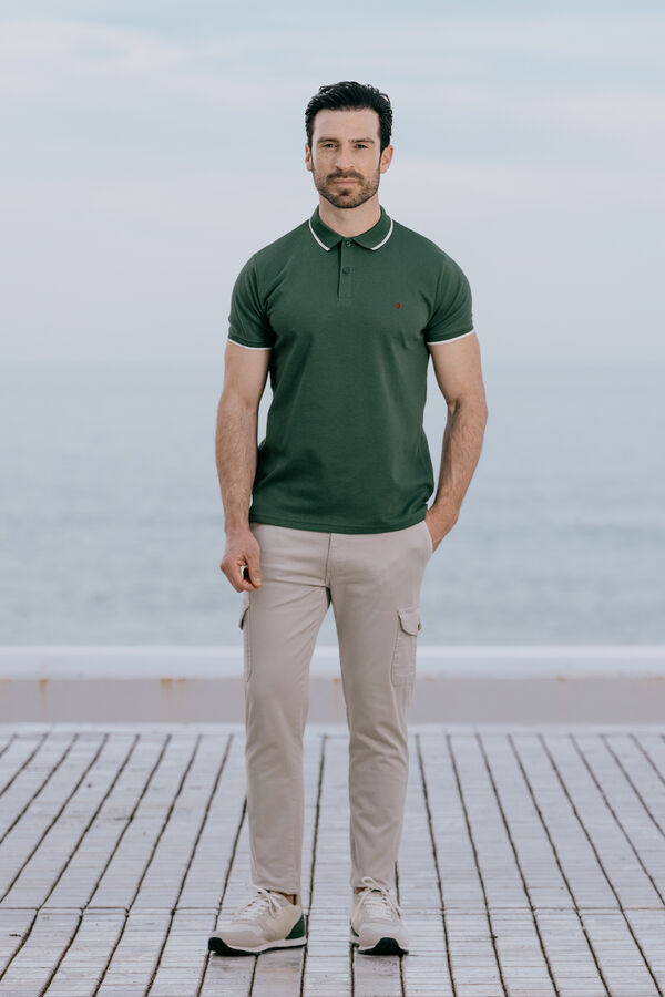 Celopman Polo Línea Contraste Verde verde
