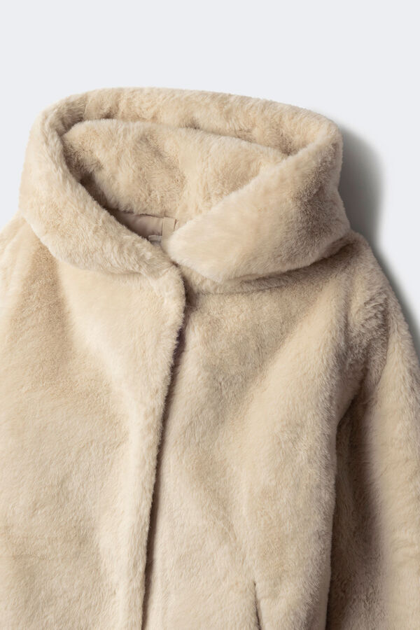 Springfield Kids sobretudo de pele de menina castanho