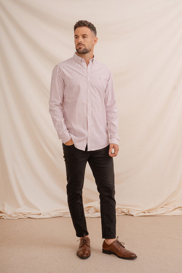 Celopman Camisa Oxford vermelho
