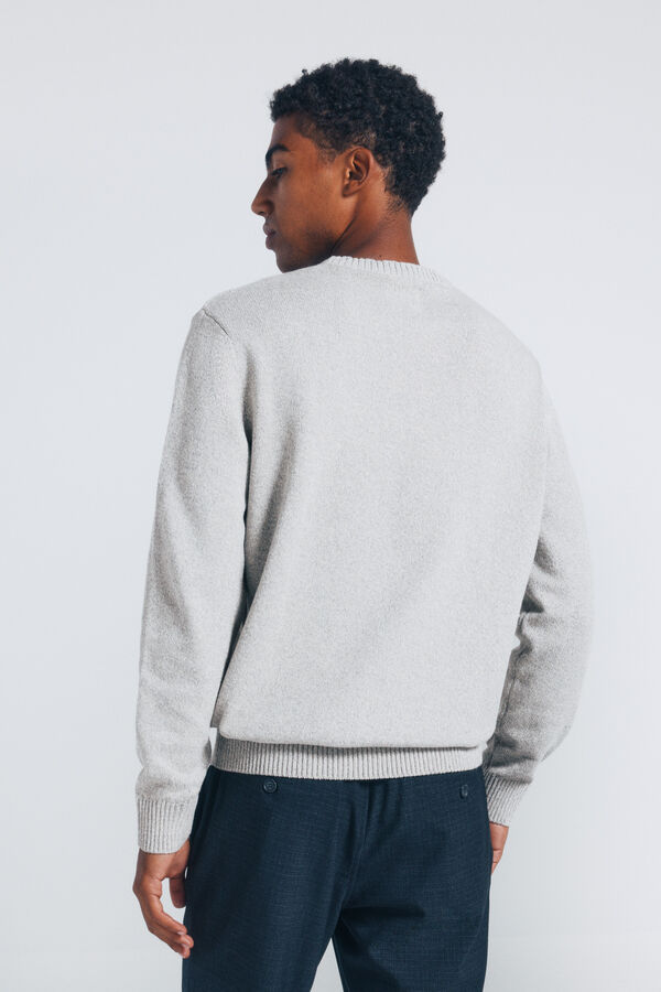 Springfield Camisola liso de fantasia torcida cinzento