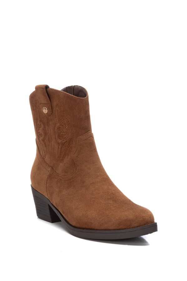 Springfield Bota de camurça estilo country com salto castanho