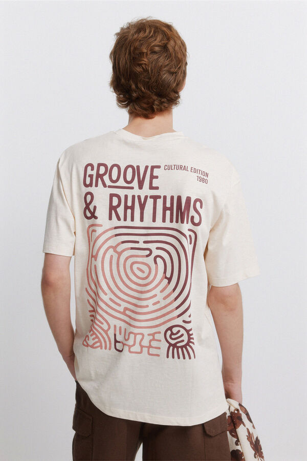 Springfield T-shirt groove slub branco
