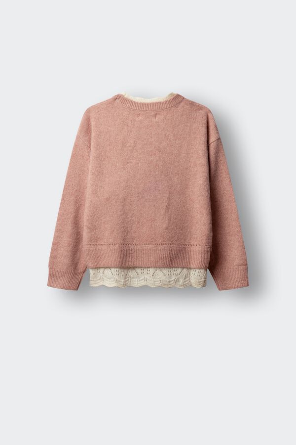 Springfield Kids Camisola de renda para menina rosa