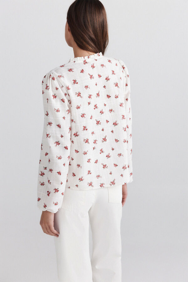 Springfield Camisa com estrutura de folhos estampado