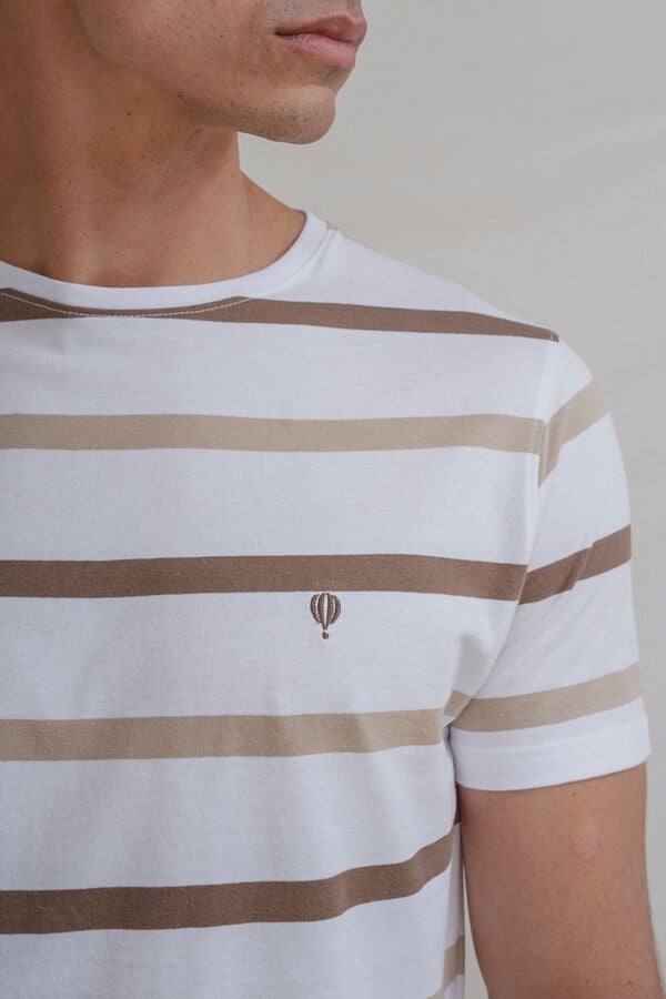 Celopman T-shirt riscas bege