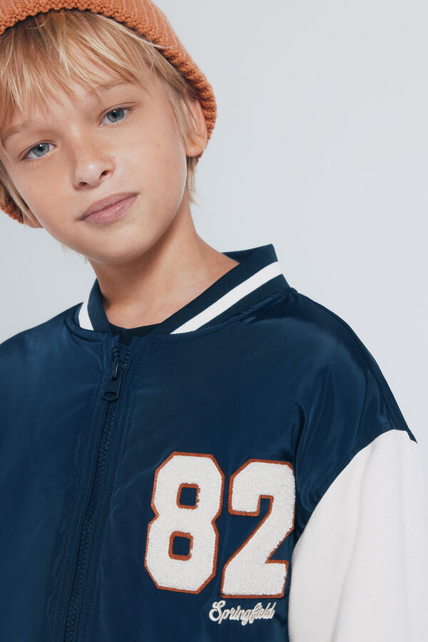 Springfield Kids Jaqueta de beisebol universitária masculina azul