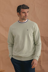 Celopman Sudadera B&aacute;sica Con Ribete verde