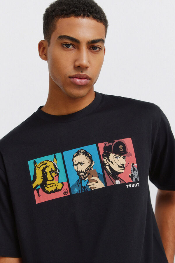 Springfield T-shirt TvBoy G&eacute;nios da Arte preto