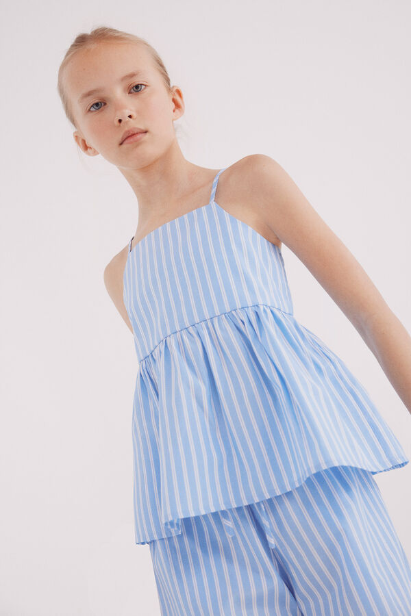 Springfield Kids Top riscas de alças para menina  azul