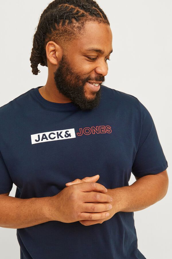 Jack & Jones PLUS T-shirt slim manga curta azul