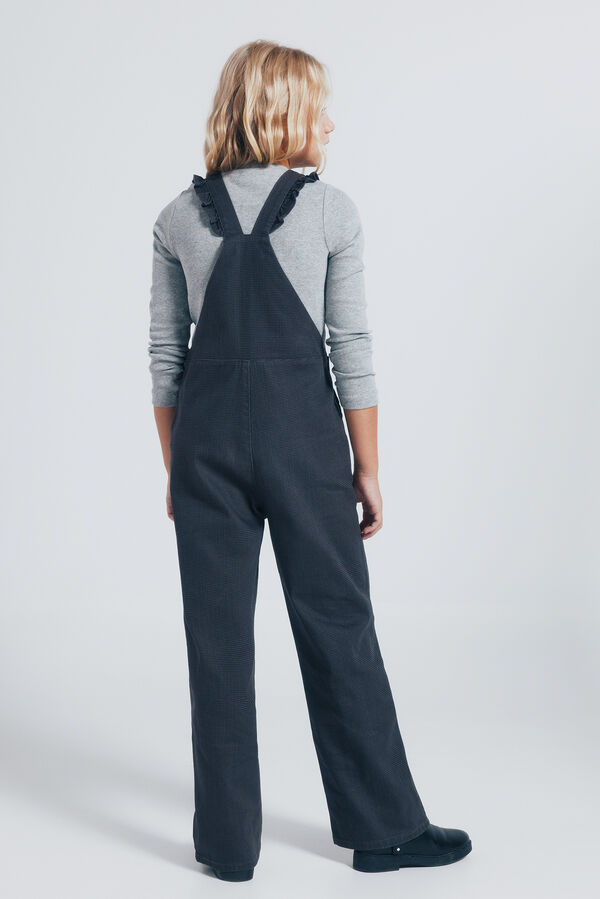 Springfield Kids Macacão xadrez feminino cinzento