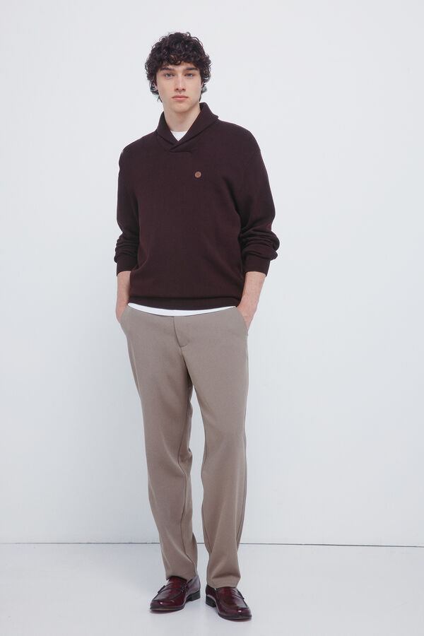 Springfield Camisola de gola estilo smoking vermelho