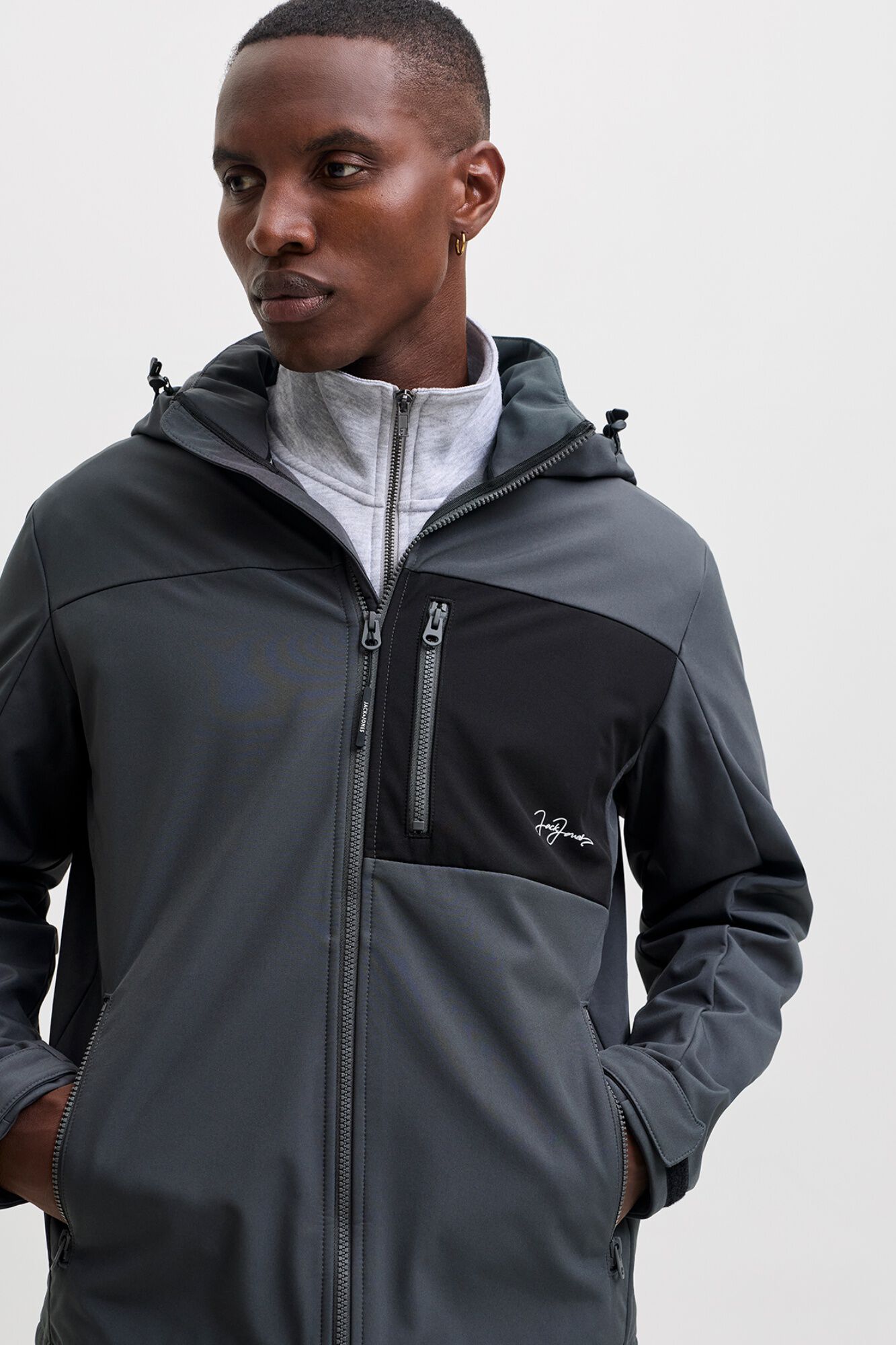 Jack & Jones Blus&atilde;o softshell com capuz