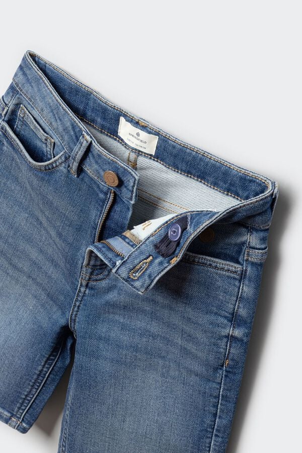 Springfield Kids Bermuda jeans slim knit para menino azul