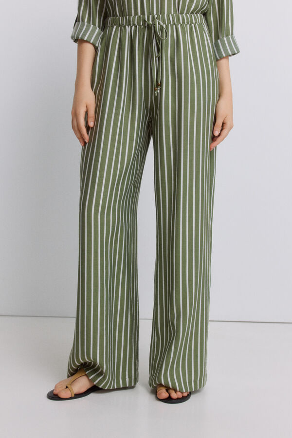 Springfield Cal&ccedil;a comprida fluida larga estampado