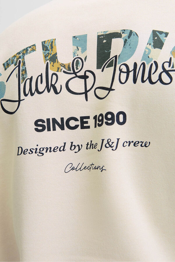 Jack & Jones Sweatshirt b&aacute;sico com logo cinzento
