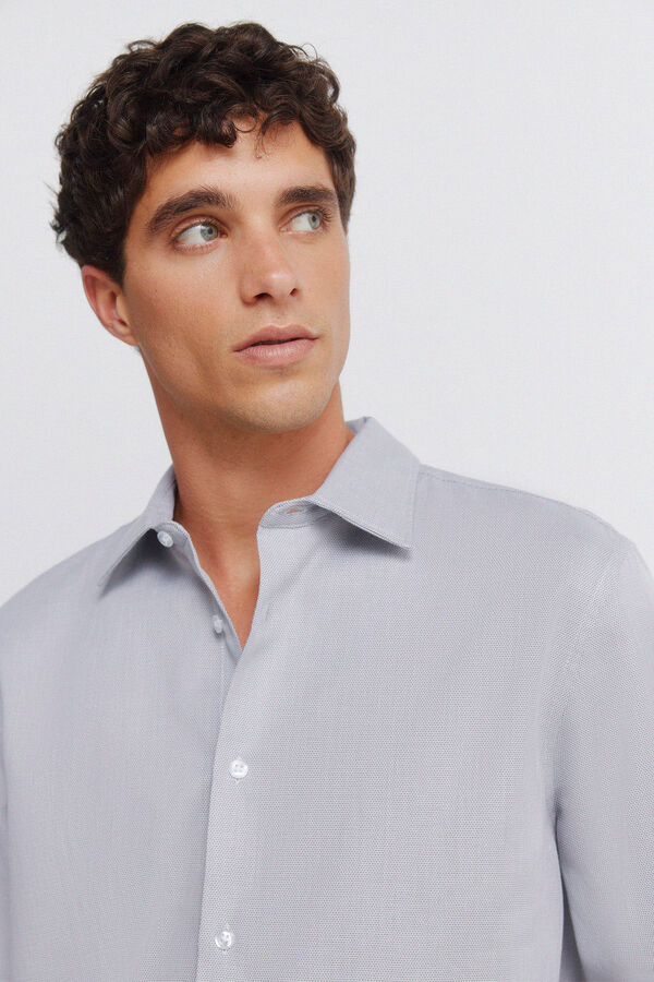 Springfield Camisa social com estrutura de f&aacute;cil cuidado cinzento