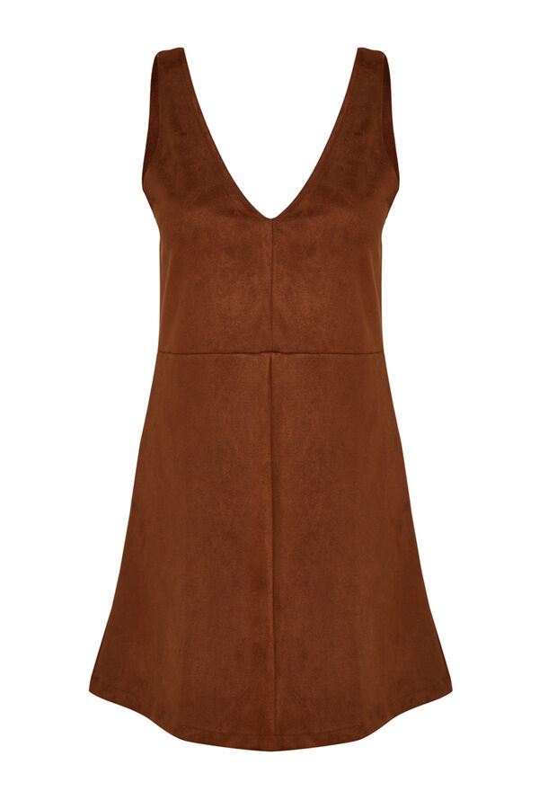 Trendyol Vestido mini efeito camur&ccedil;a cru