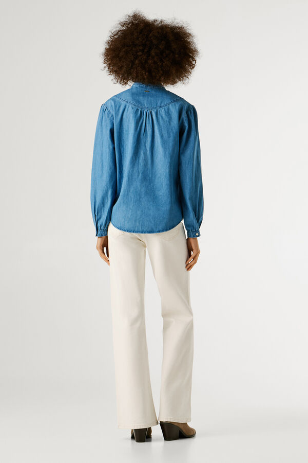 Pepe Jeans Camisa de ganga de manga comprida azul