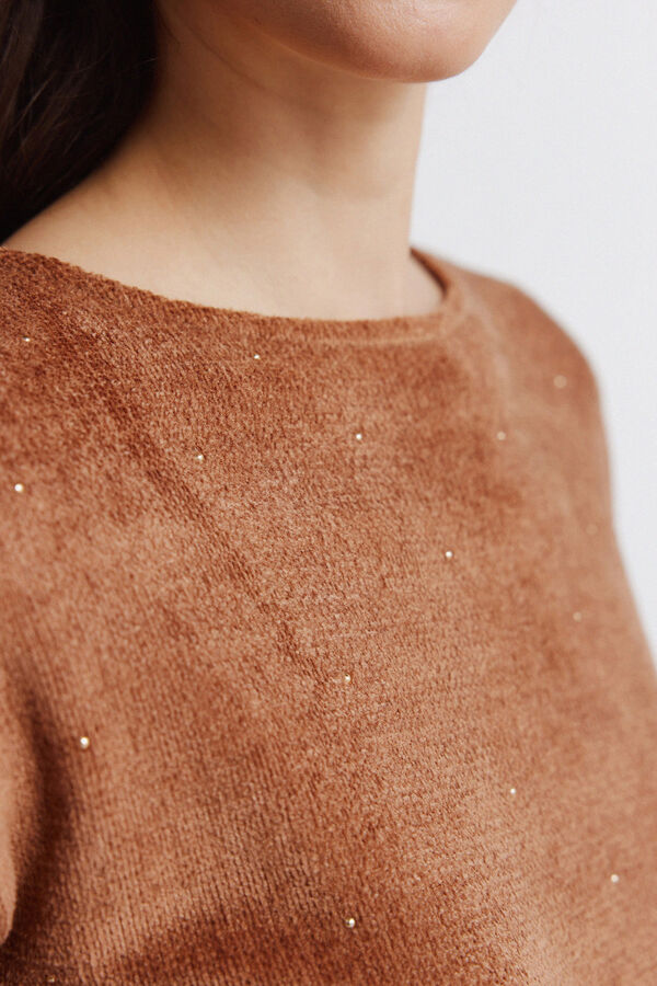 Springfield T-shirt cravejada de chenille cru