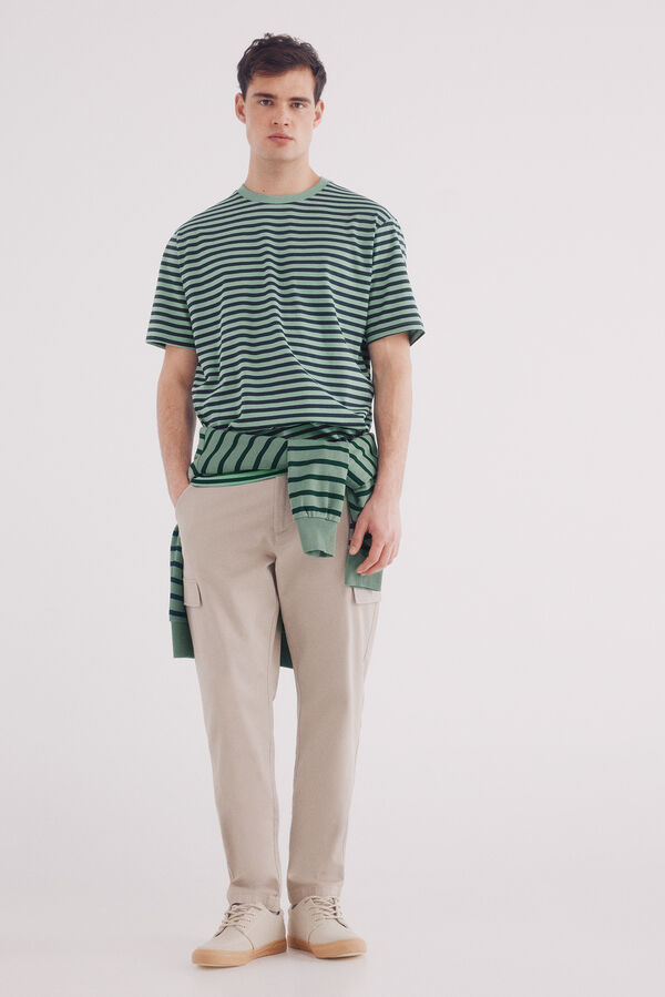 Springfield riscas estampada listrada verde