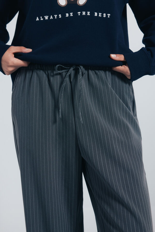 Springfield Calça jogger larga cinzento