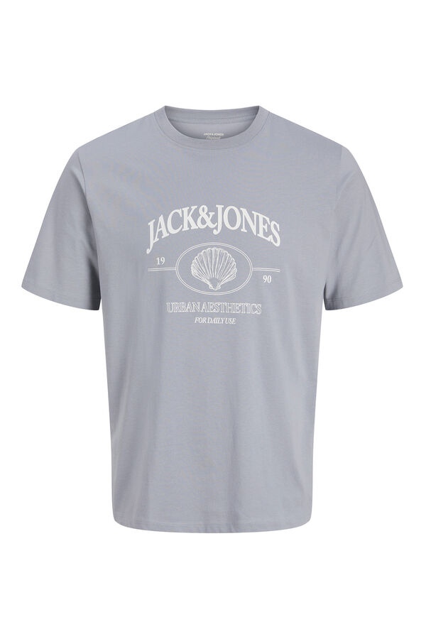 Jack & Jones PLUS T-shirt manga curta em algod&atilde;o azul