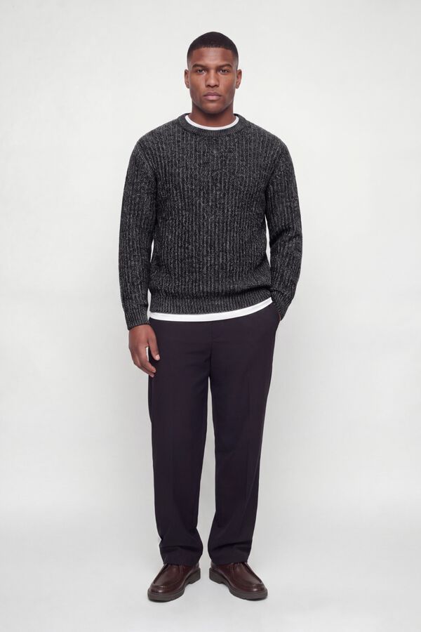 Jack & Jones PLUS Camisola relaxed gola redonda azul
