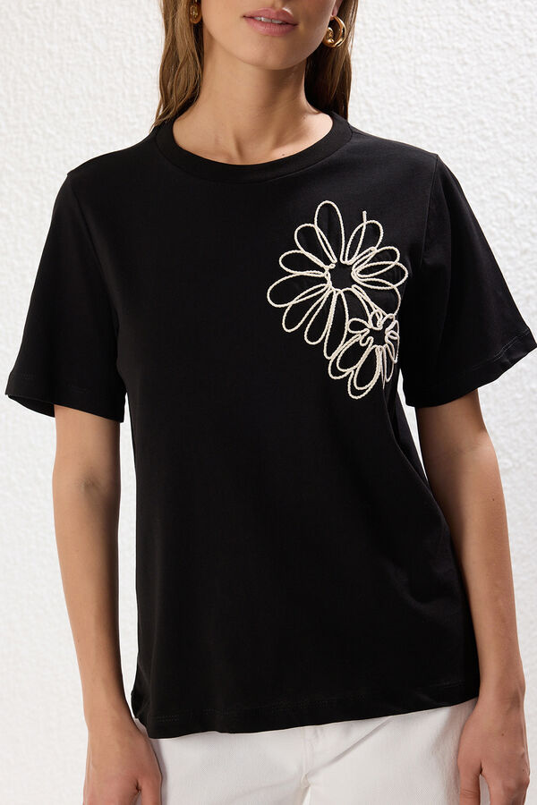 Trendyol T-shirt de manga curta estampada preto